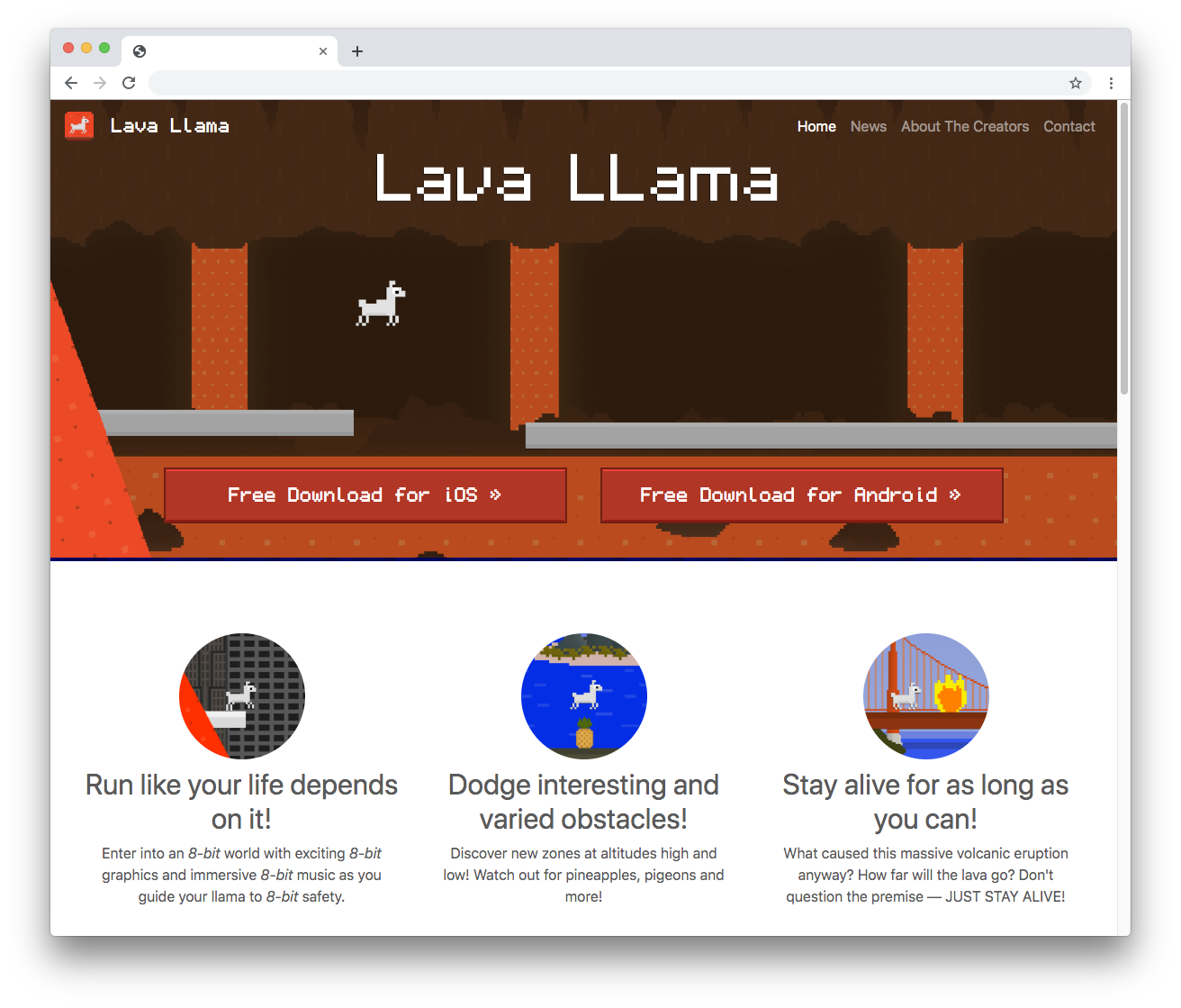 Website screenshot for LavaLlama.com